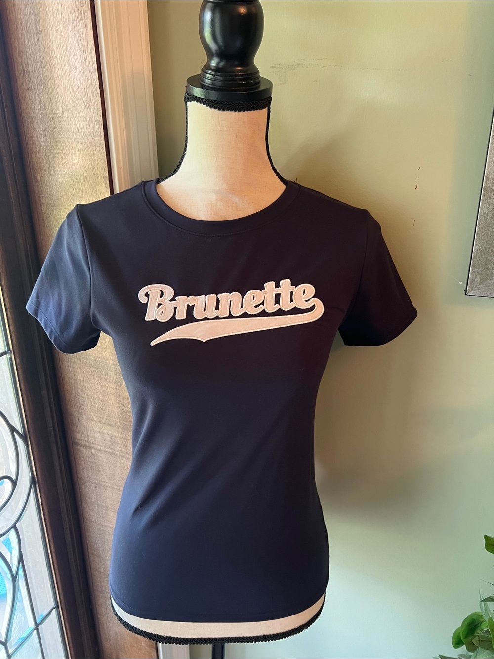 Frankee & Skylarr Brunette Script Navy Short Sleeve Tee